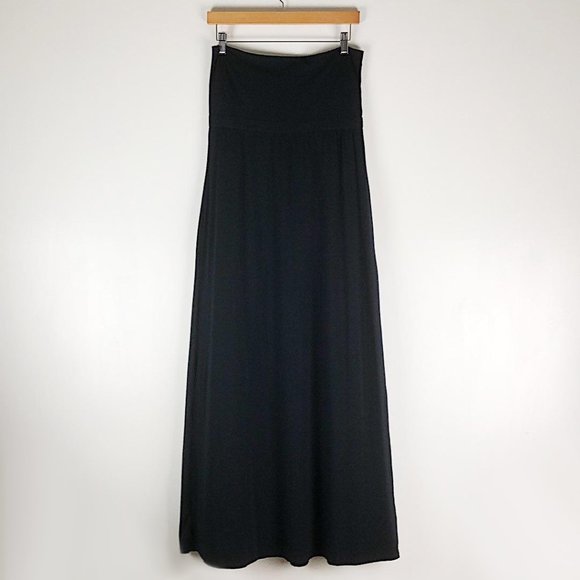black bandeau maxi dress